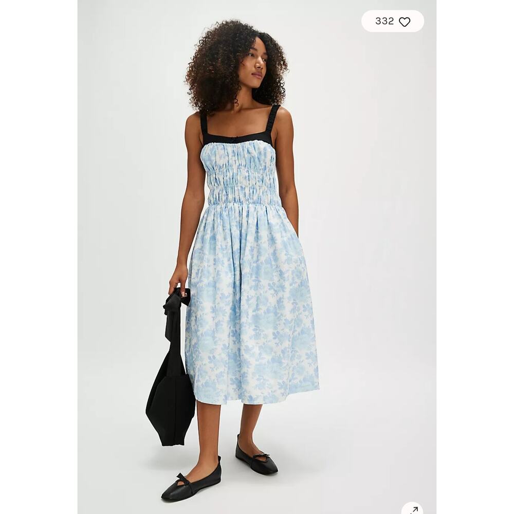 For Love And Lemons Light Blue Floral Midi Dress